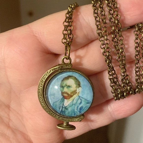 Starry Night/Van Gogh Double Sided Necklace - Picture 3 of 5